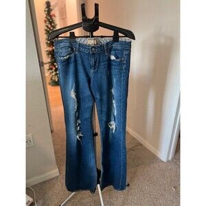 Paige Premium Denim Laurel Canyon Style Distressed Flare Jeans Women’s Size 32